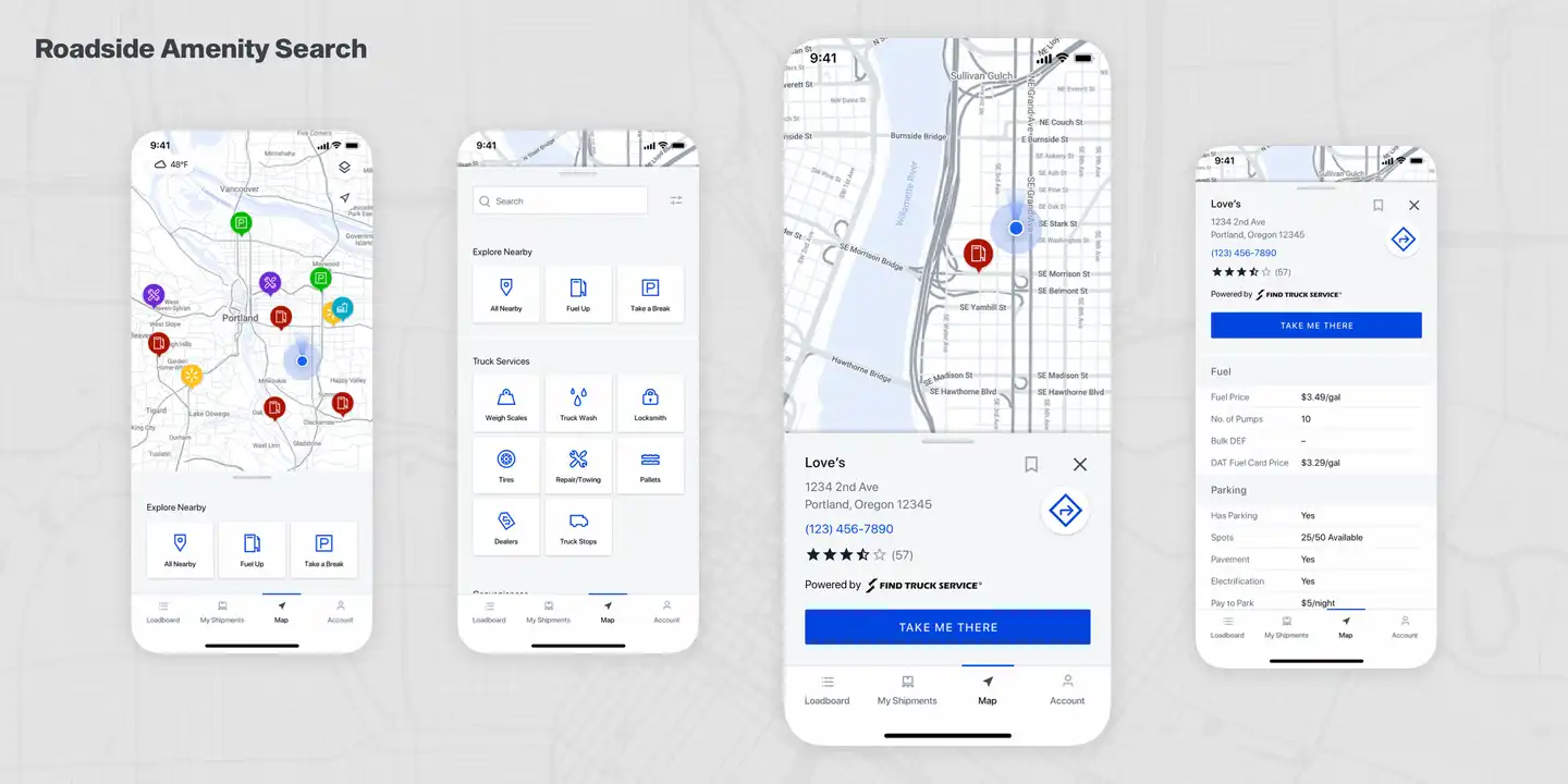 Mobile search location screens